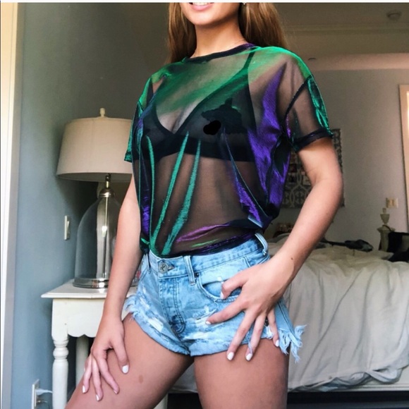 iridescent mesh top